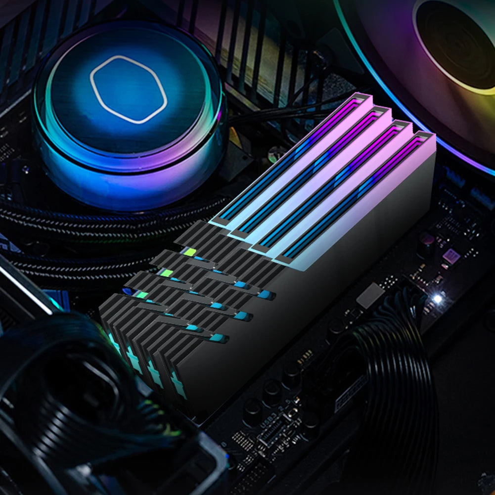 Memory Module Heatsink DDR4 DDR5 Ram Cooling Heat Sink 5V 3PIN ARGB AURA Sync Aluminum Alloy Heat-resistance for Computer
