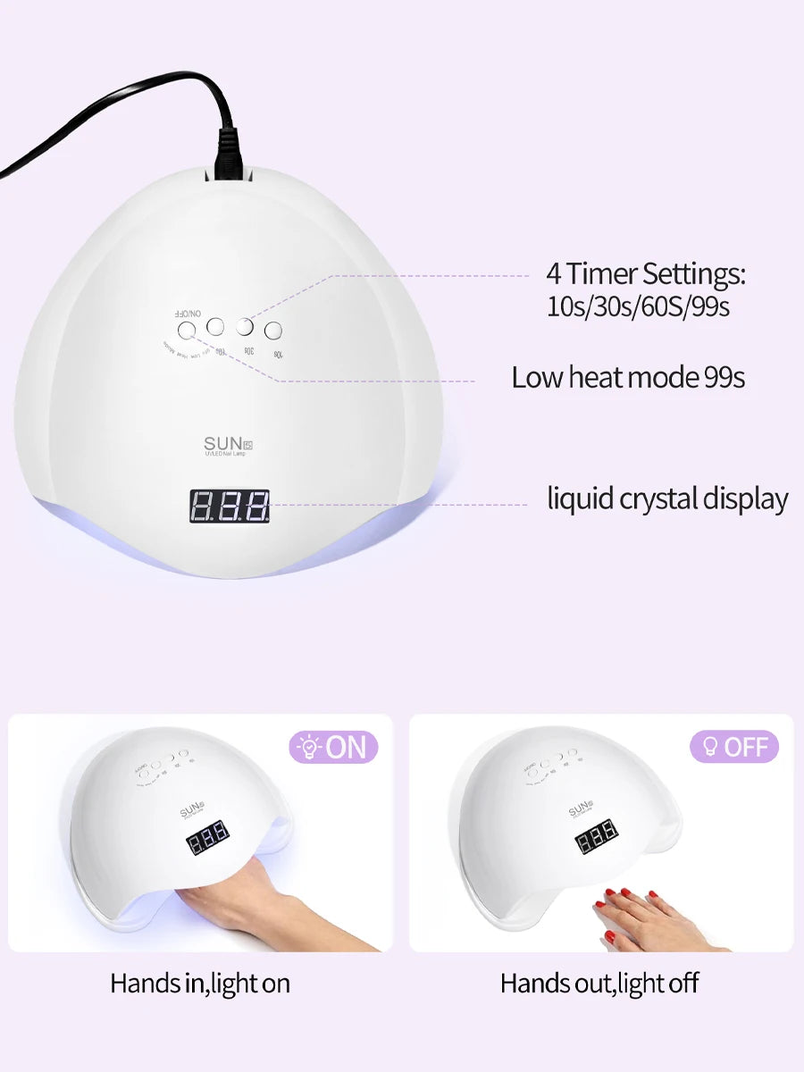 YIKOOLIN UV LED Nail Lamp 48W Fast Drying Solution - Smarsty