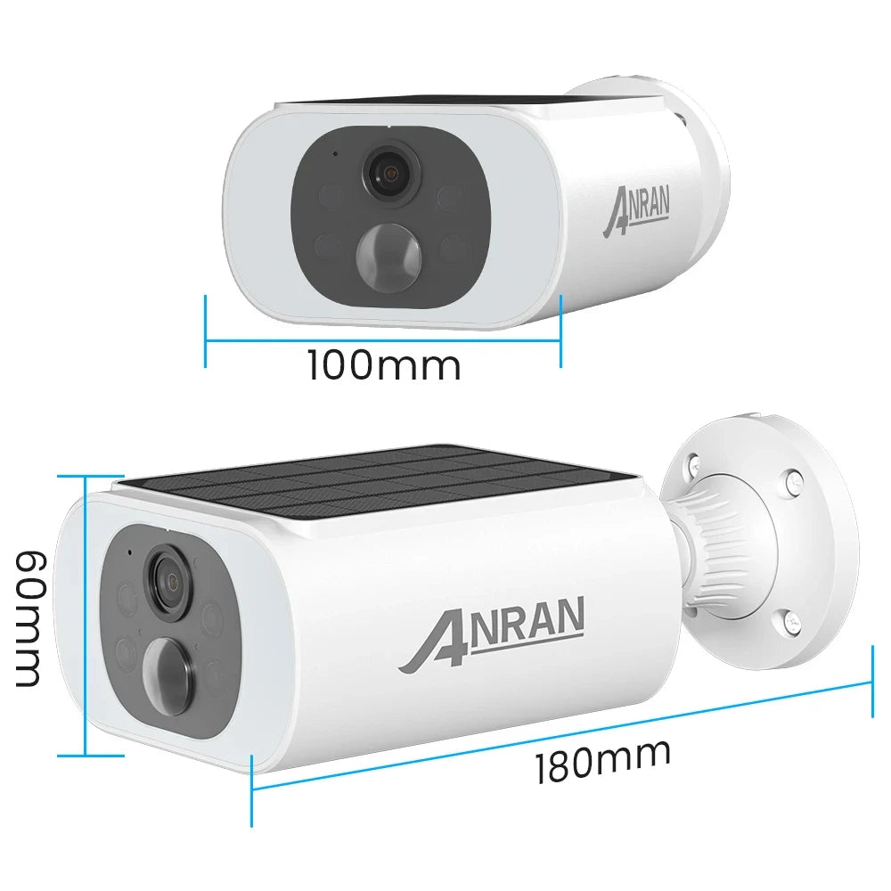 ANRAN 2/3/4 PCS Outdoor Wireless WIFI Camera 2.4G 3MP Battery Solar Security Camera Floodlight Color Night Vision Local Alarm - Smarsty