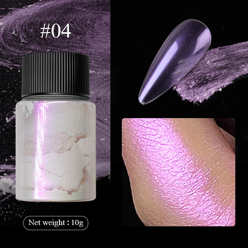 Aurora Pearl White Nail Glitter Powder for Stunning Designs - Smarsty