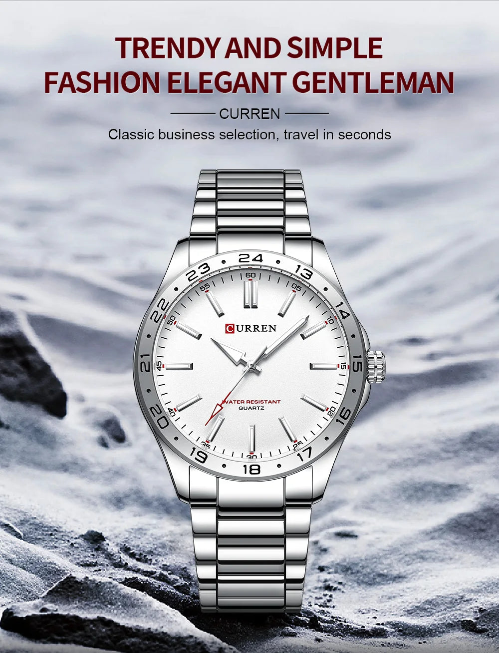 Curren Men's Ultra Thin Stainless Steel Quartz Watch - Smarsty