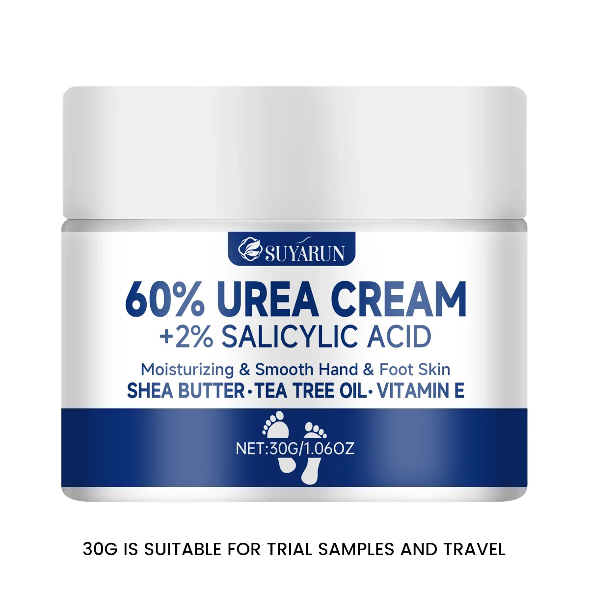 SUYARUN 60% Urea Foot Cream for Cracked Heels & Dry Skin - Intensive Moisturizing Treatment, Callus Remover, Diabetic Foot Care. - Smarsty