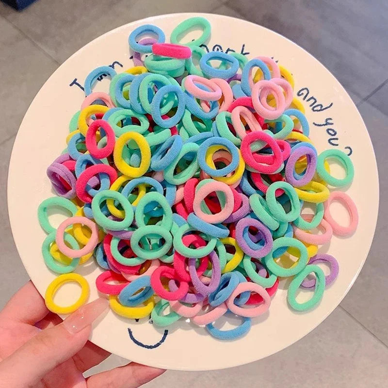 200 Pack Nylon Hair Bands Colorful Gentle No Damage - Smarsty