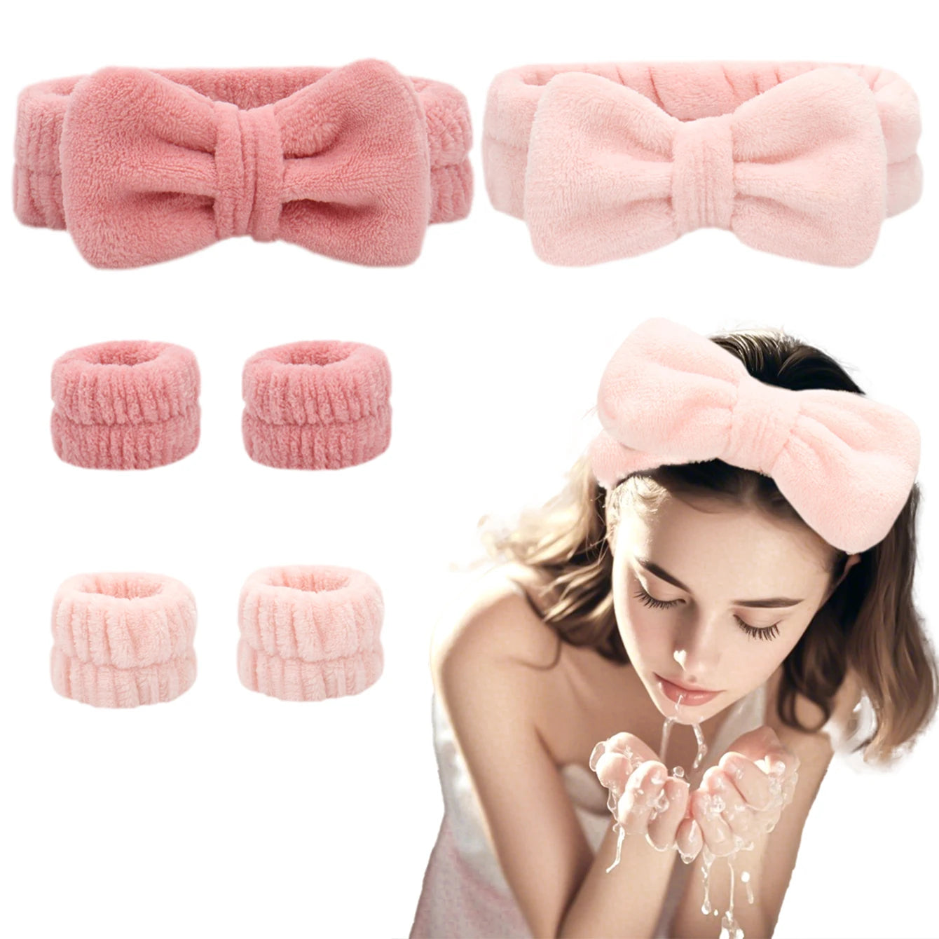 3 Piece Spa Headband Set for Makeup and Face Washing - Smarsty