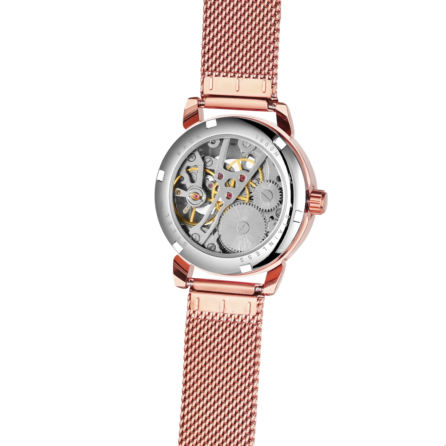 Luxury Skeleton Mechanical Women's Watch Stainless Steel - Smarsty