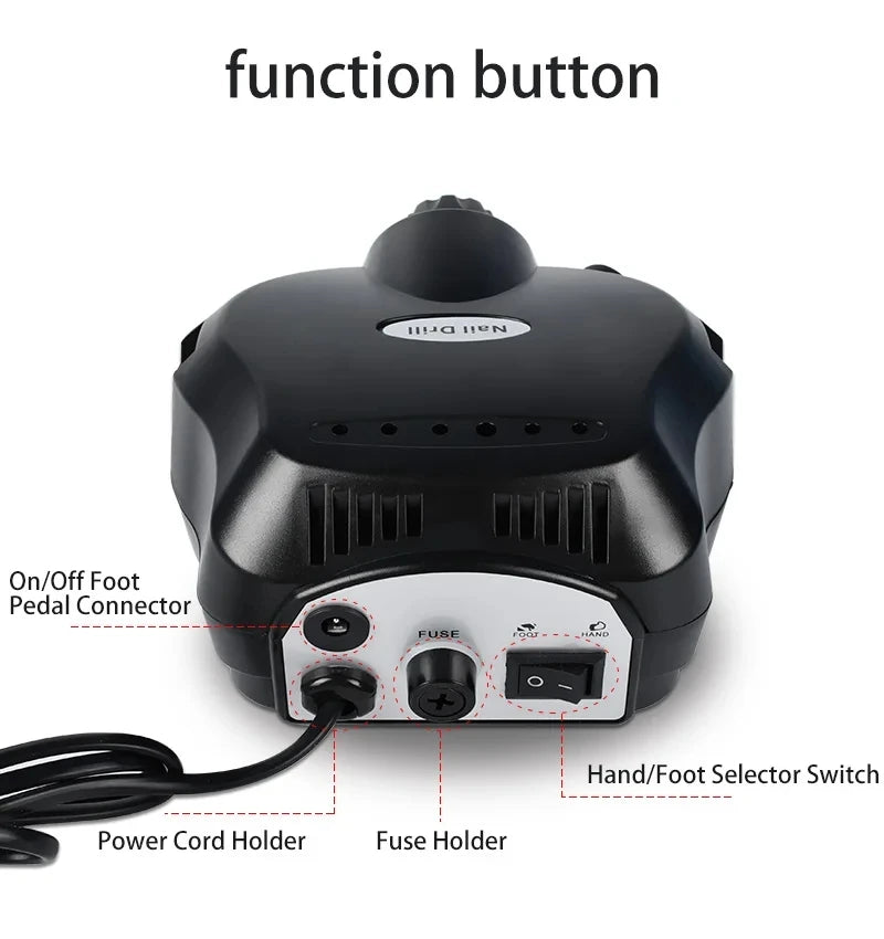 Professional Electric Nail Drill 35000RPM Portable Manicure Machine - Smarsty