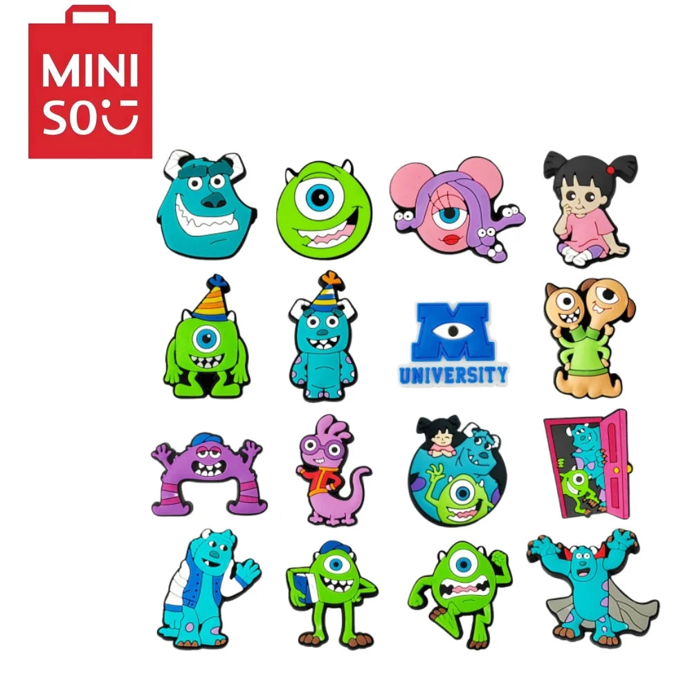 Miniso 1-16 Mini Monsters University James PVC Shoes Clown Nail hole Slippers Decorative Sandals Shoe Accessories