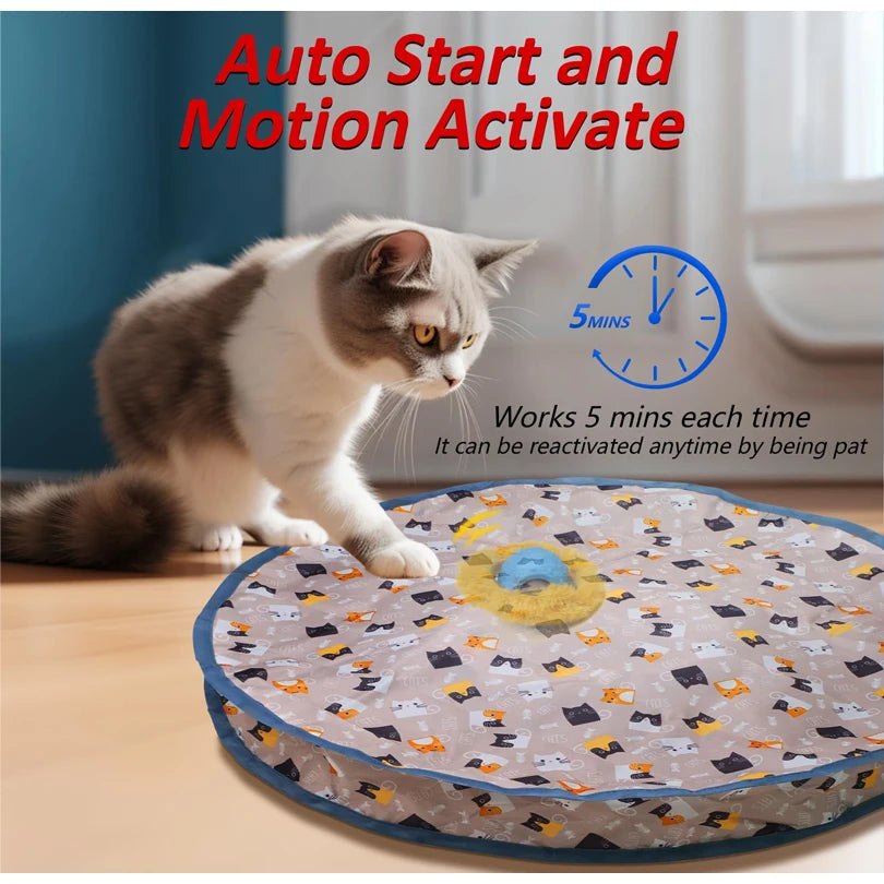 Interactive Cat Toys Ball Cover Set Fast Rolling in Pouch Hide and Seek Kitten Toy Motion Activated Interactive Cat Toy Indoor
