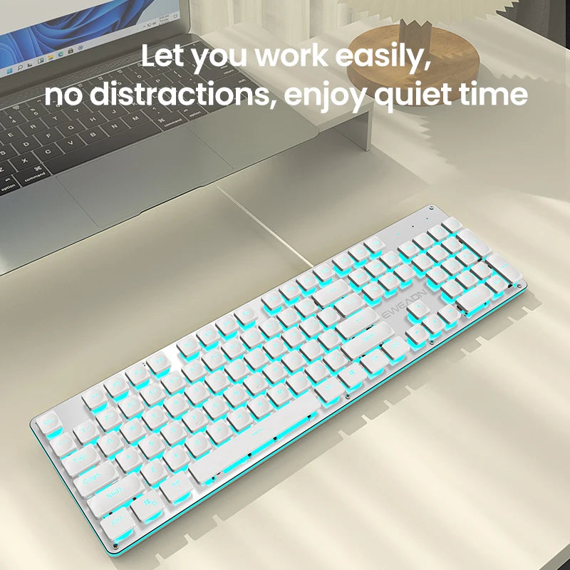 Silent All Metal 104 Key Keyboard For Office And Gaming
