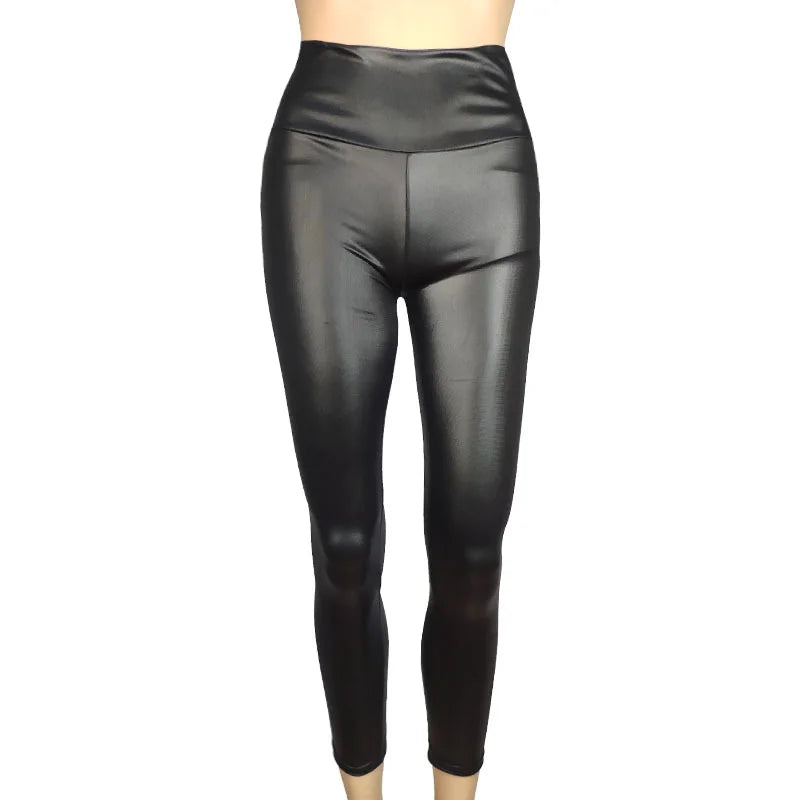Autumn And Winter New Season Wearable Women's Tight Pants With High Waist And Sexy Faux Leather Texture Long Pants With Leggings - Smarsty
