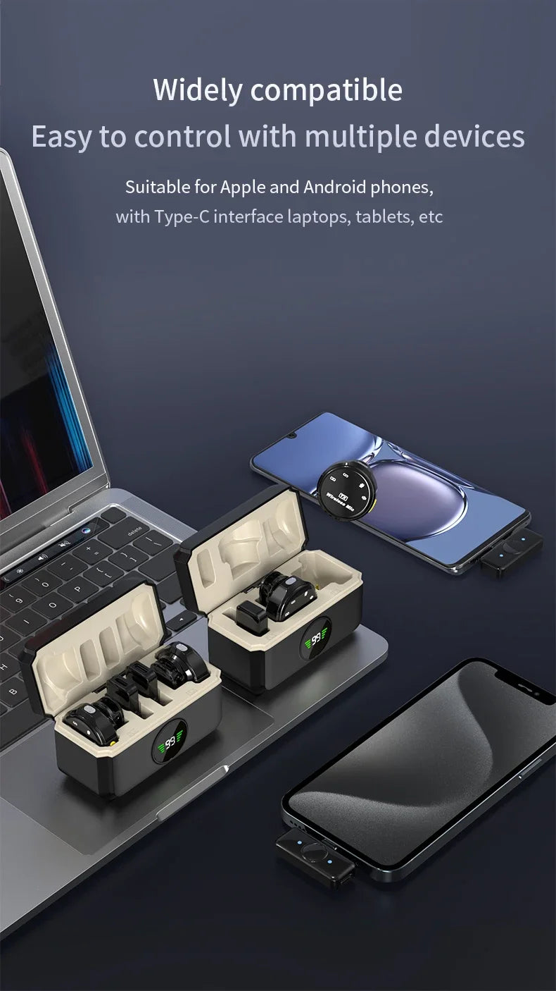 Wireless Lavalier Microphone Dual Omnidirectional for Video Recording - Smarsty