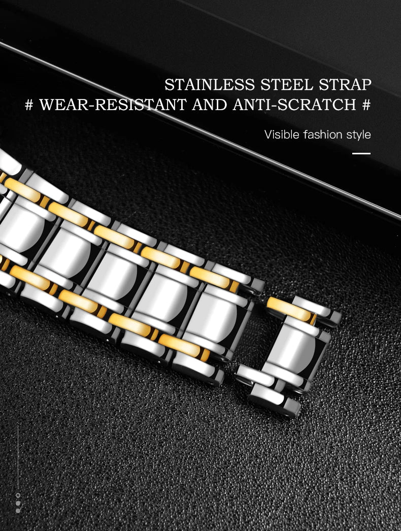 Men's Waterproof Steel Watch with Night Glow Feature - Smarsty