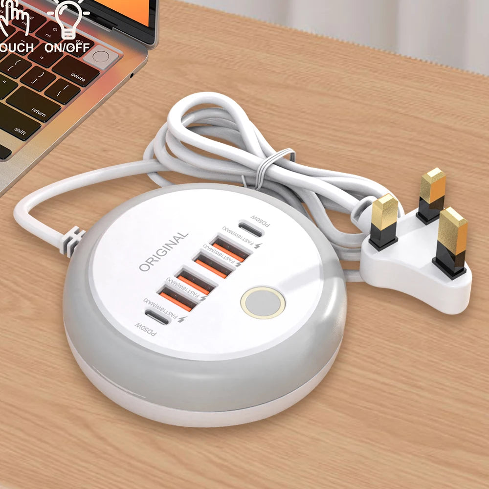 50W USB PD Charger Six Port Fast Charging Station Hub - Smarsty