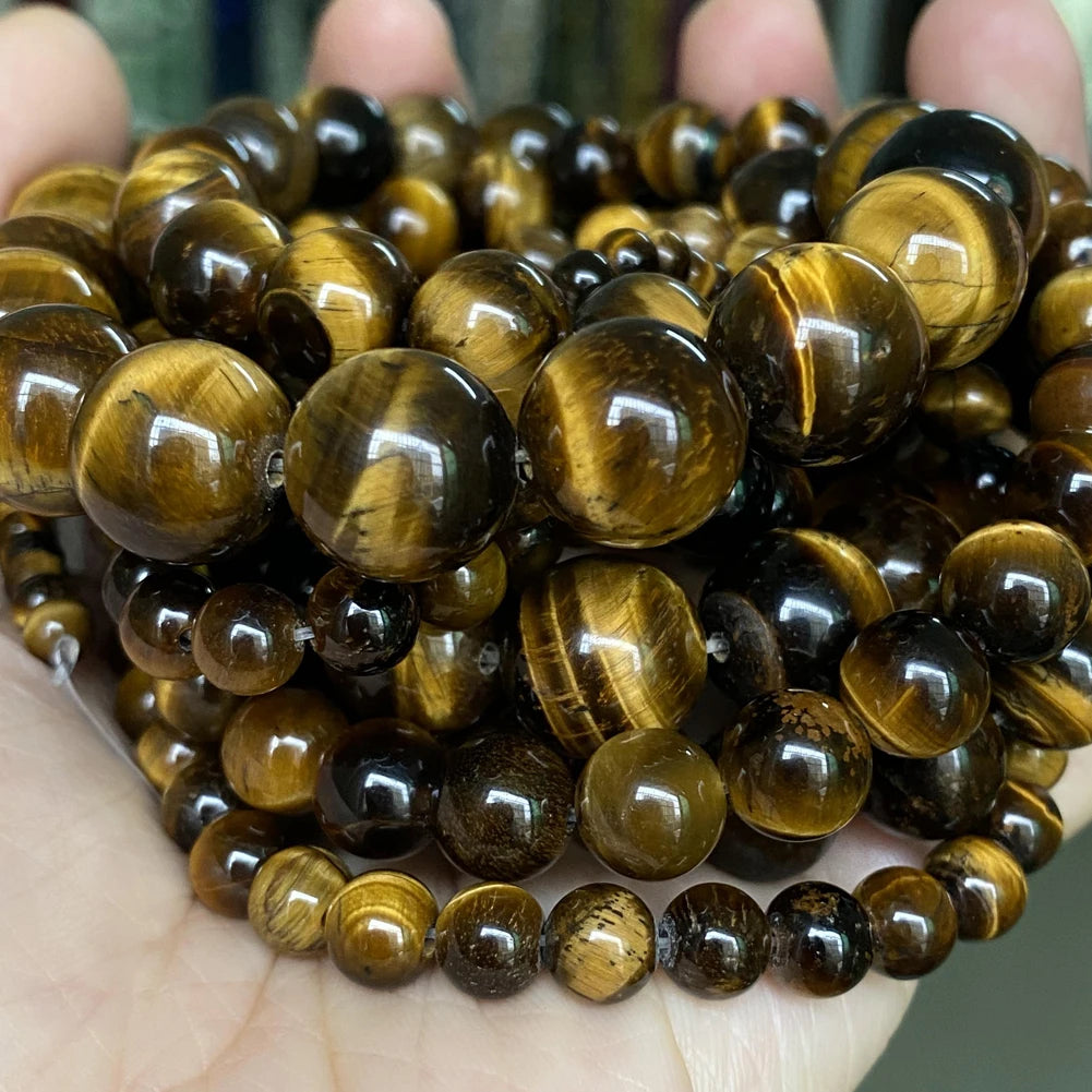Natural Stone Beads Kit Rose Quartz Tiger Eye Obsidian - Smarsty