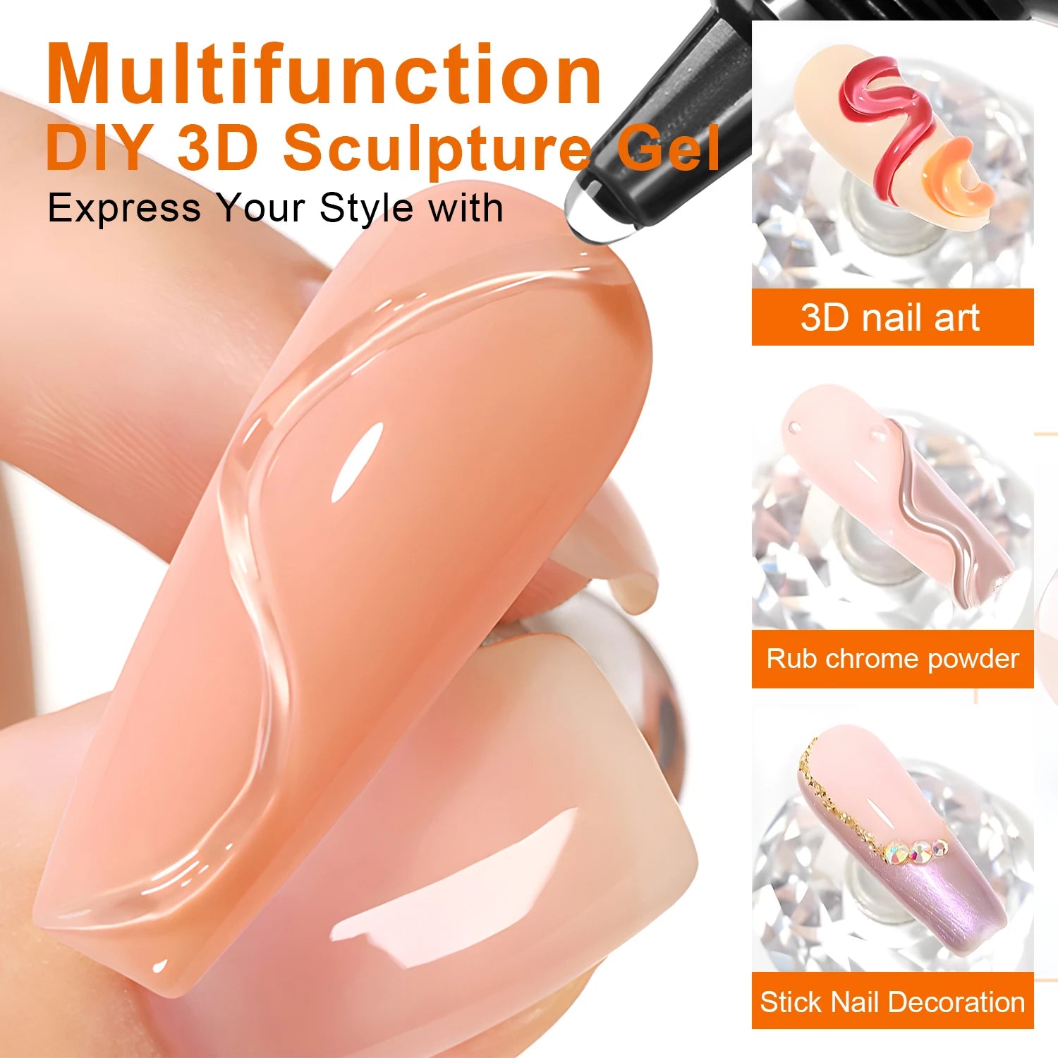 3D Nail Art Gel 10ml for Intricate DIY Designs - Smarsty