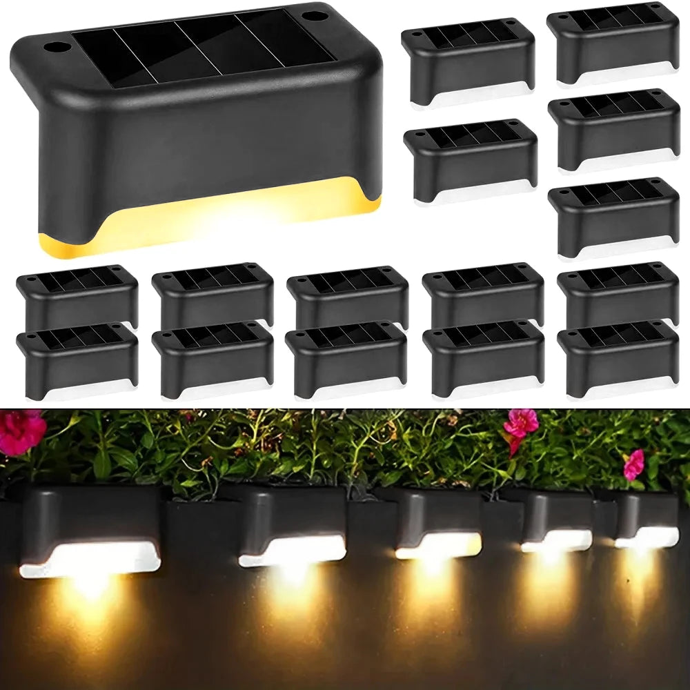 4 Pack LED Solar Stair Lights for Safe Outdoor Lighting - Smarsty