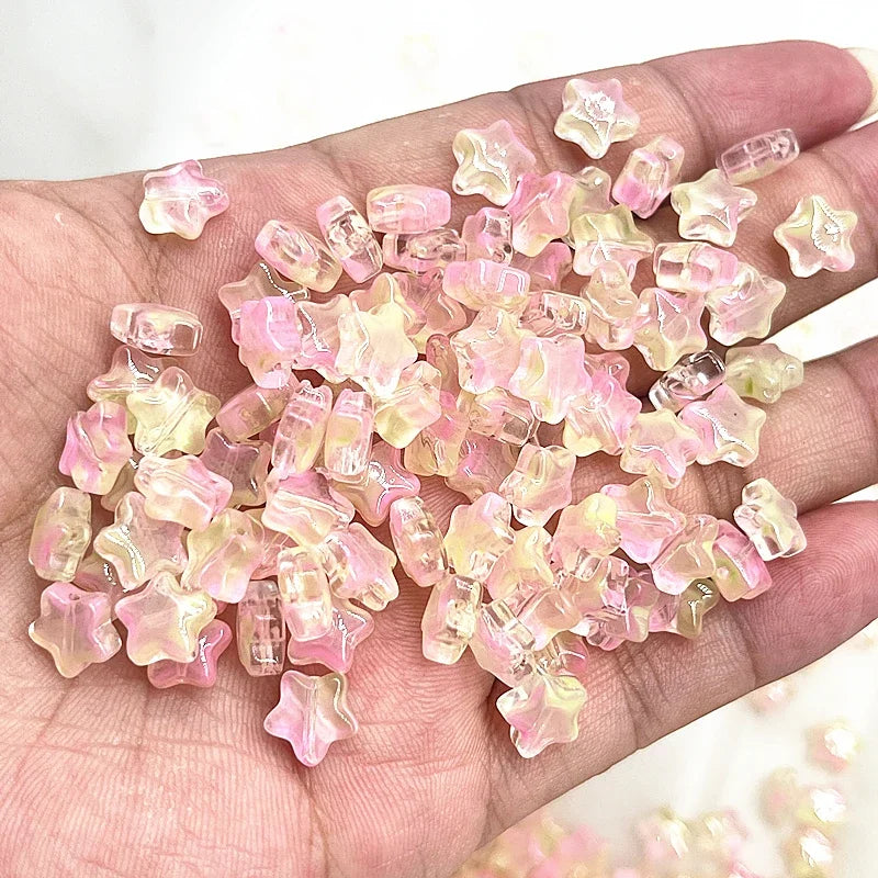 8mm Star Matte Glass Beads for Jewelry Making - Smarsty