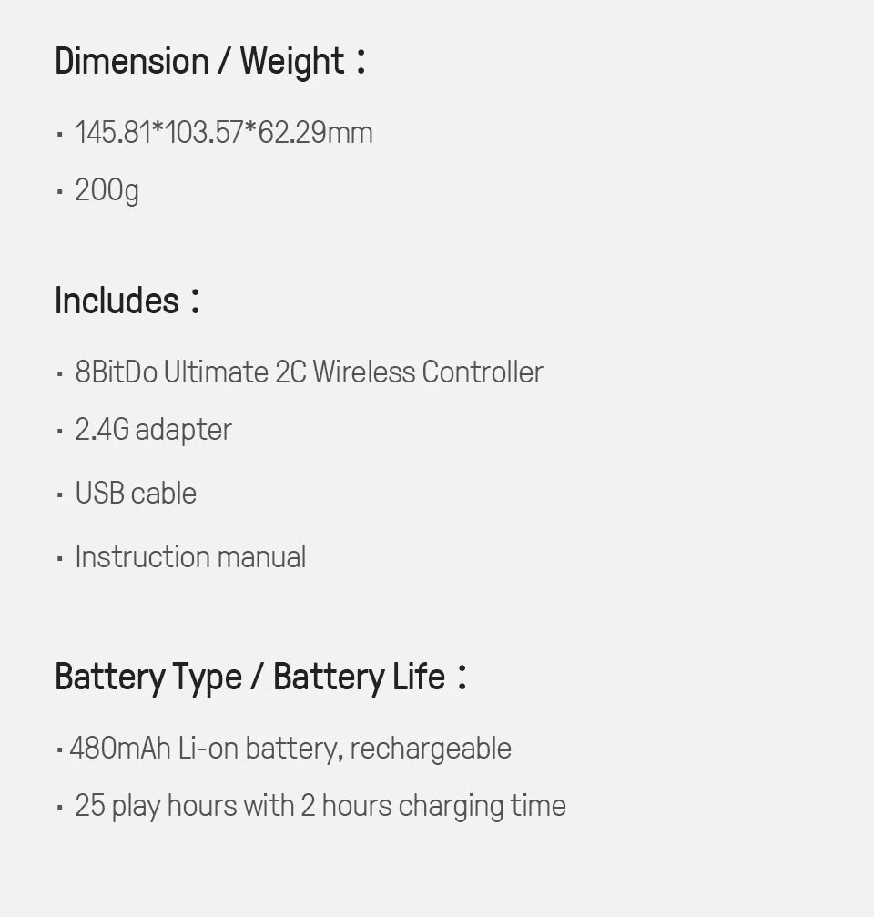 8BitDo Ultimate 2C Wireless Gaming Controller for PC - Smarsty