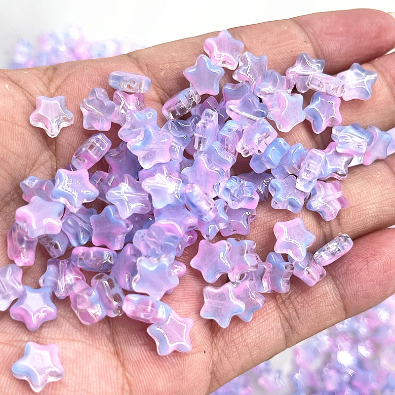 8mm Star Matte Glass Beads for Jewelry Making - Smarsty