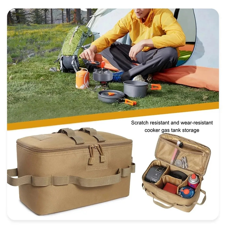 Outdoor Camping Gas Tank Storage Bag Large Capacity Ground Nail Tool Bag Gas Canister Picnic Cookware Utensils Kit Bag - Smarsty