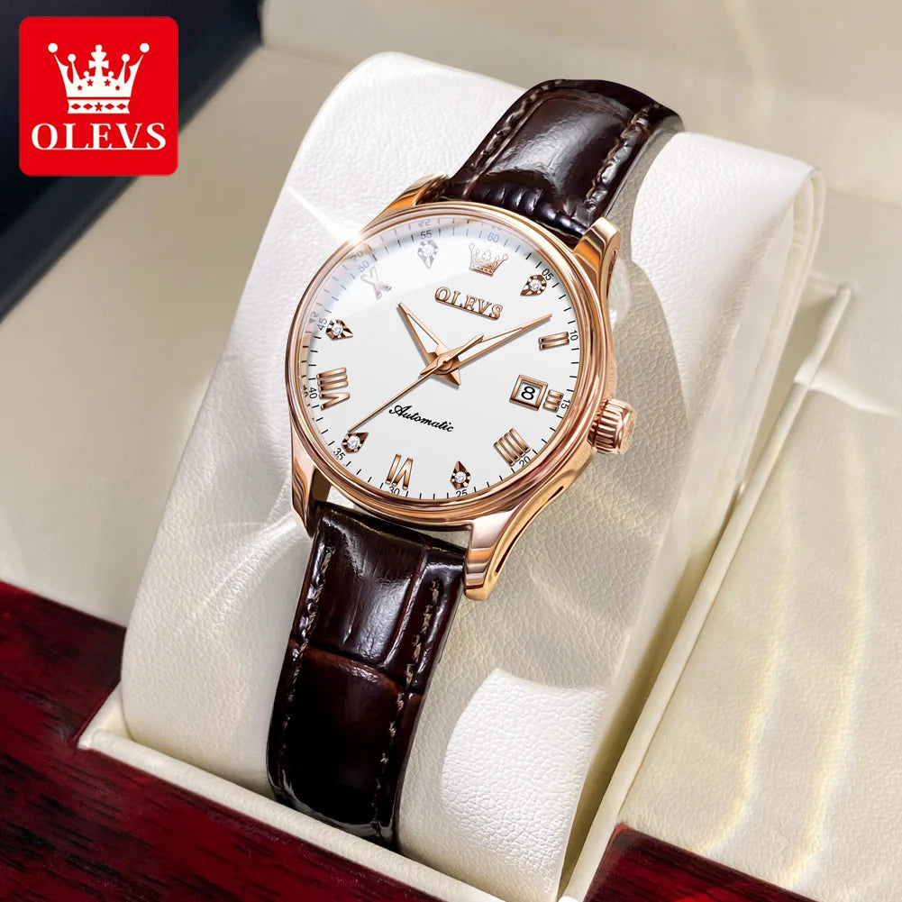 OLEVS Women's Luxury Waterproof Automatic Wristwatch - Smarsty