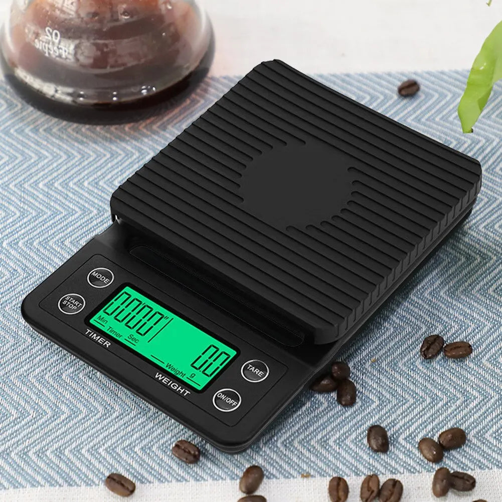 Black Precision Coffee Scale With Timer 0.1g Accuracy - Smarsty
