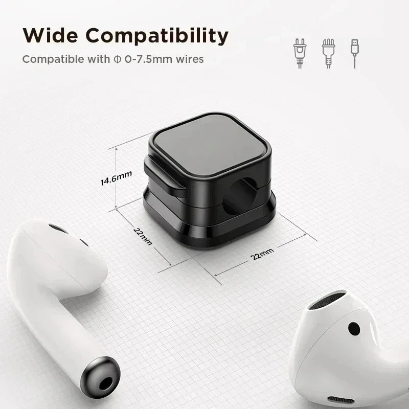 Magnetic Cable Clip Cable Holder Adhesive Wire Keeper Cord Cable Organizer for Home Office Under Desk Management - Smarsty