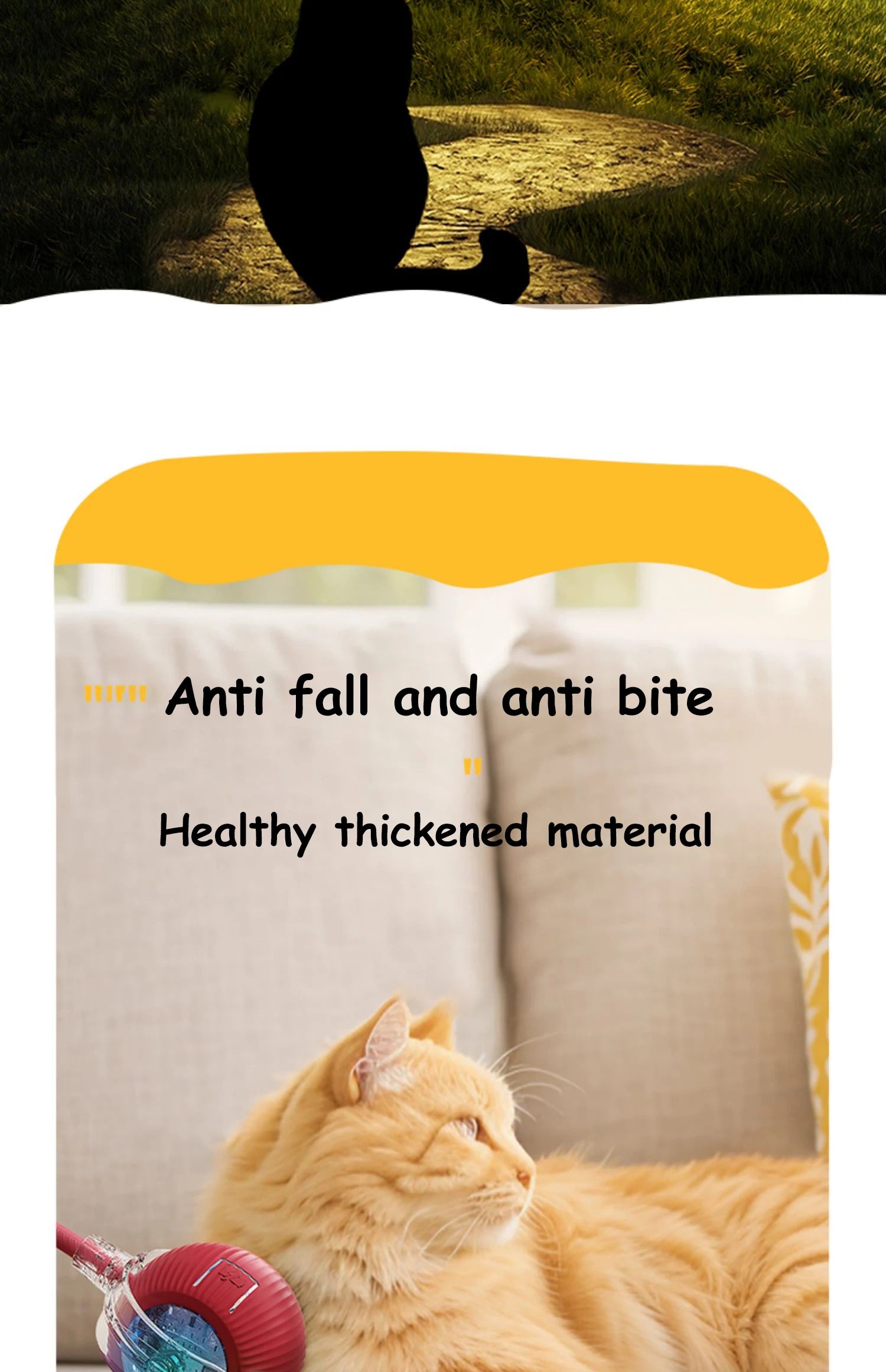 Interactive Rechargeable Cat Toy Ball With Faux Tail - Smarsty