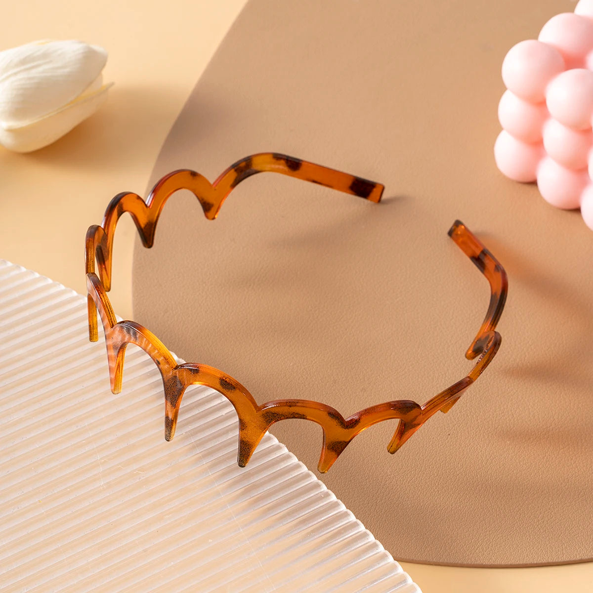 Korean Nonslip U Shape Headband With Fluffy Top Fixed Teeth - Smarsty