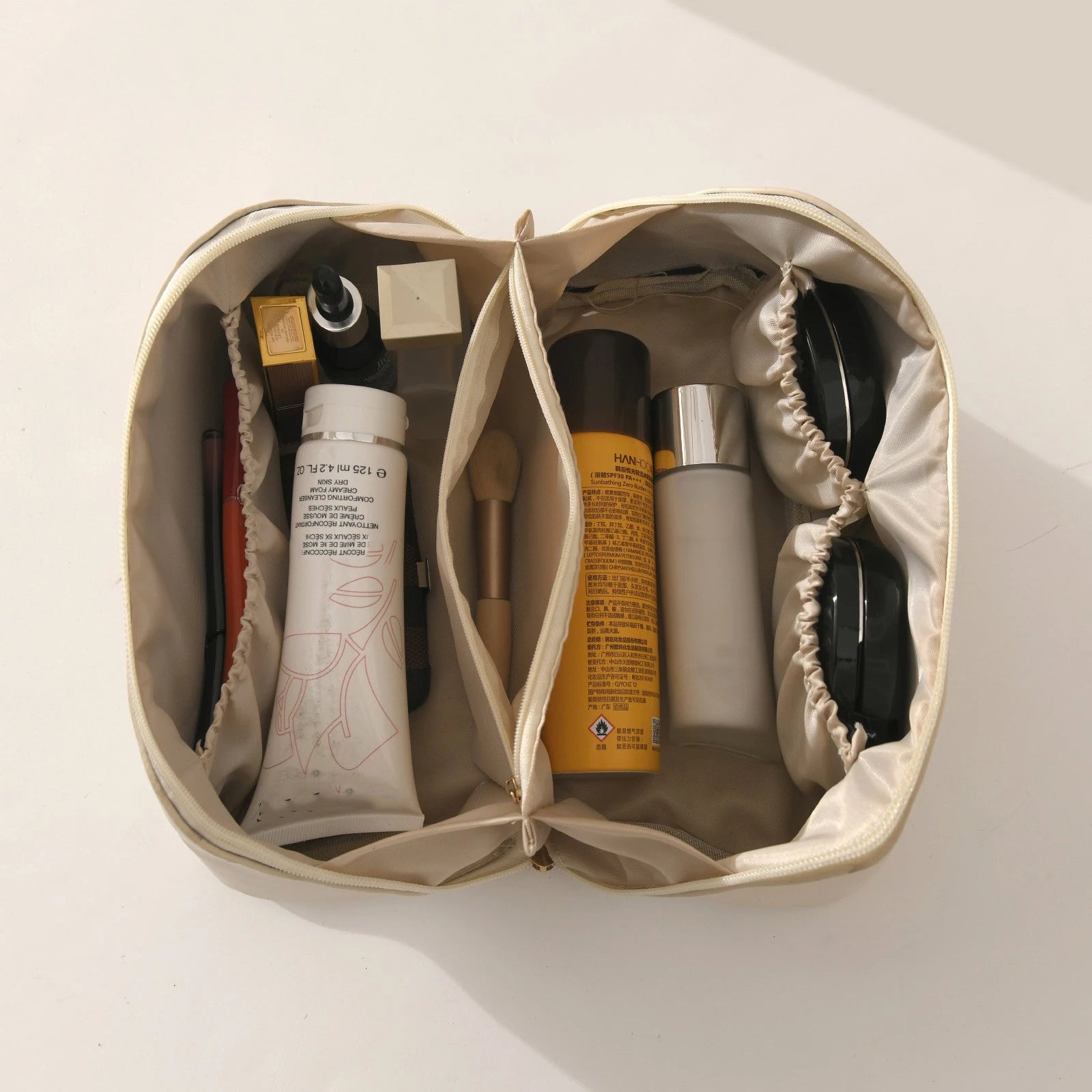 PU Leather Cosmetic Bag Large Capacity Travel Organizer - Smarsty