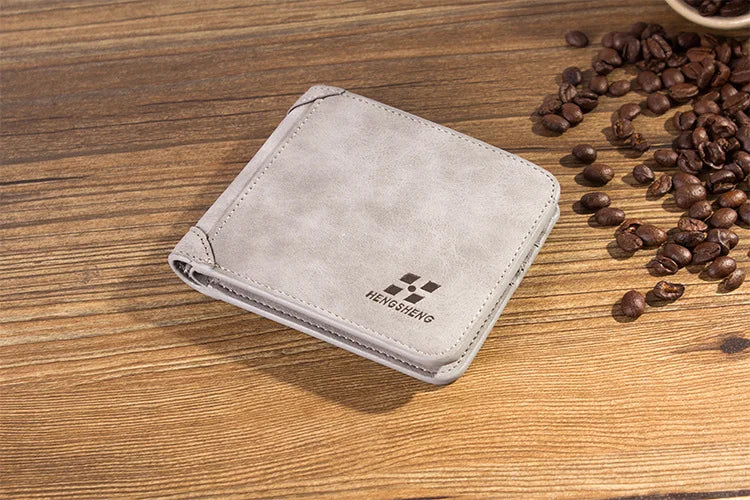 New Men Wallets Credit Card/ID Holder Vintage Brand Male Wallet High Quality PU Leather Photo Holder Foldable Short Men Purse - Smarsty
