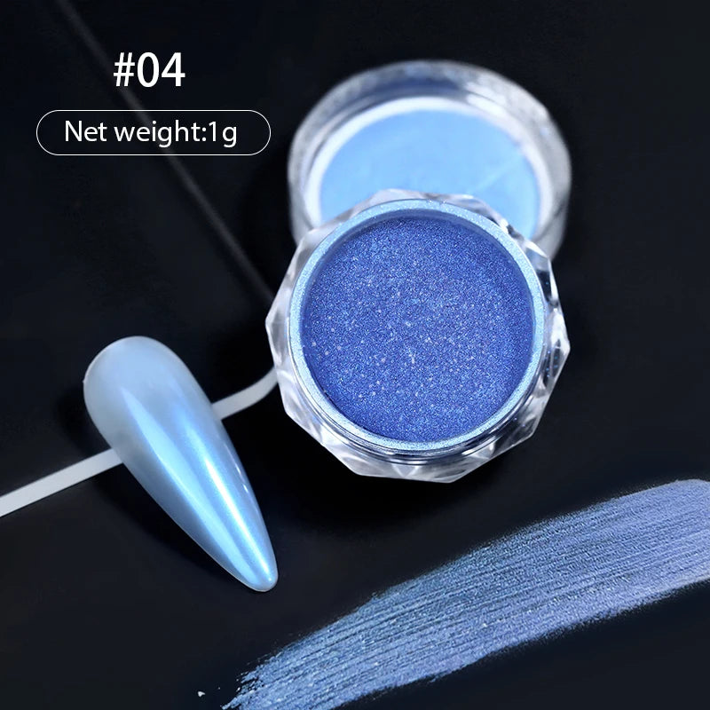 Aurora Pearl White Nail Glitter Powder for Stunning Designs - Smarsty
