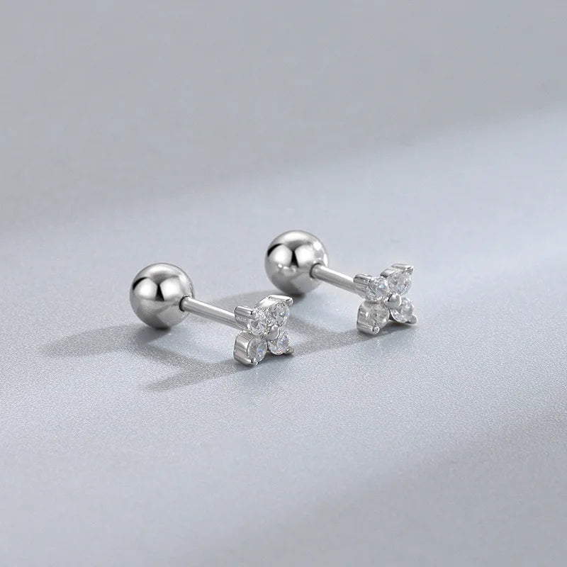 Hypoallergenic Heart Stud Earrings Screw Back For Women - Smarsty