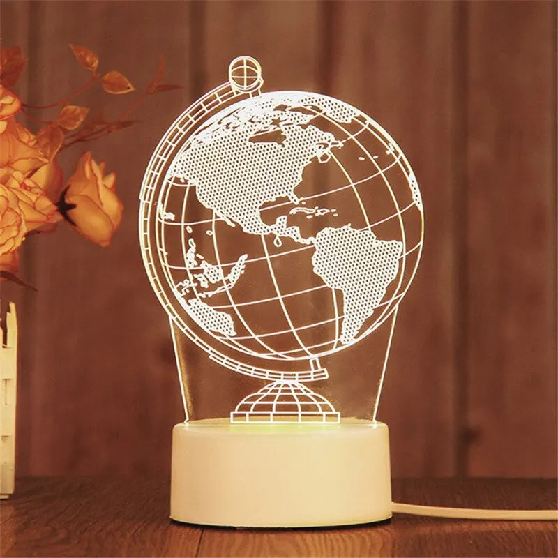 Creative LED Acrylic Night Light for Bedroom Decor - Smarsty
