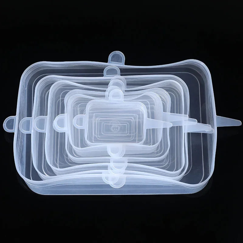 6 Pcs Silicone Cover Stretch Lids for Kitchen Microwave Food Covers Bowl Caps Elastic Silicone Lid Cap Universal Adaptable Lids by Smarsty