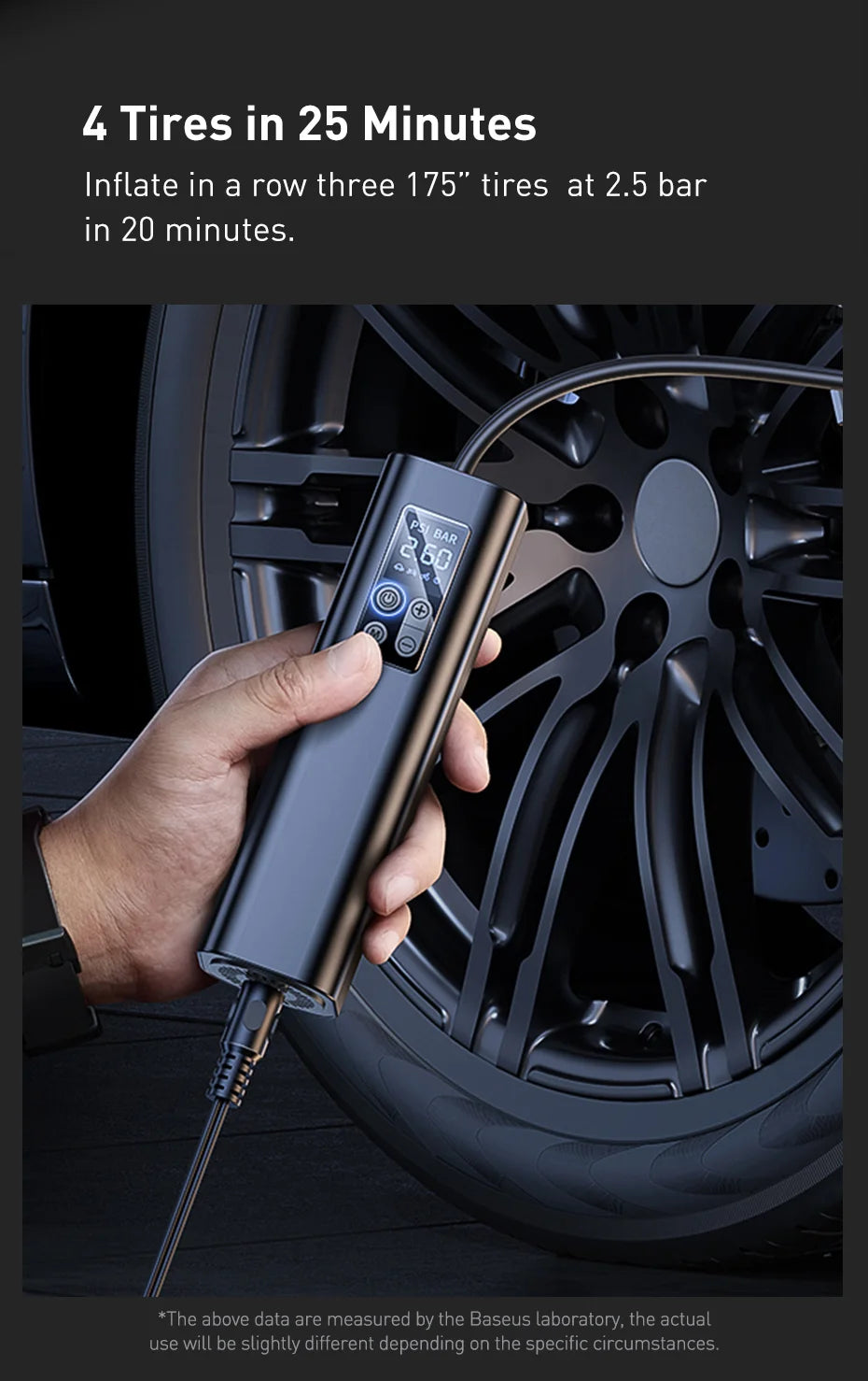 Portable Car Air Compressor 12V Tire Inflator 150 PSI - Smarsty