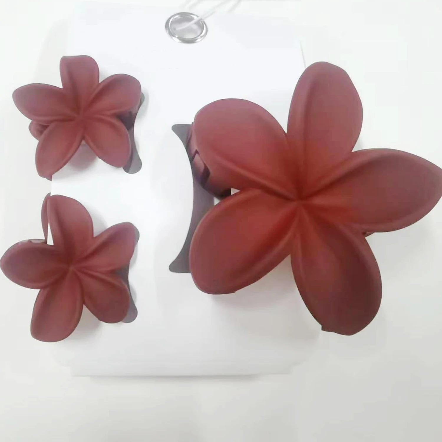 Pack Of 3 Flower Claw Clips Beach Summer Hair Accessories - Smarsty