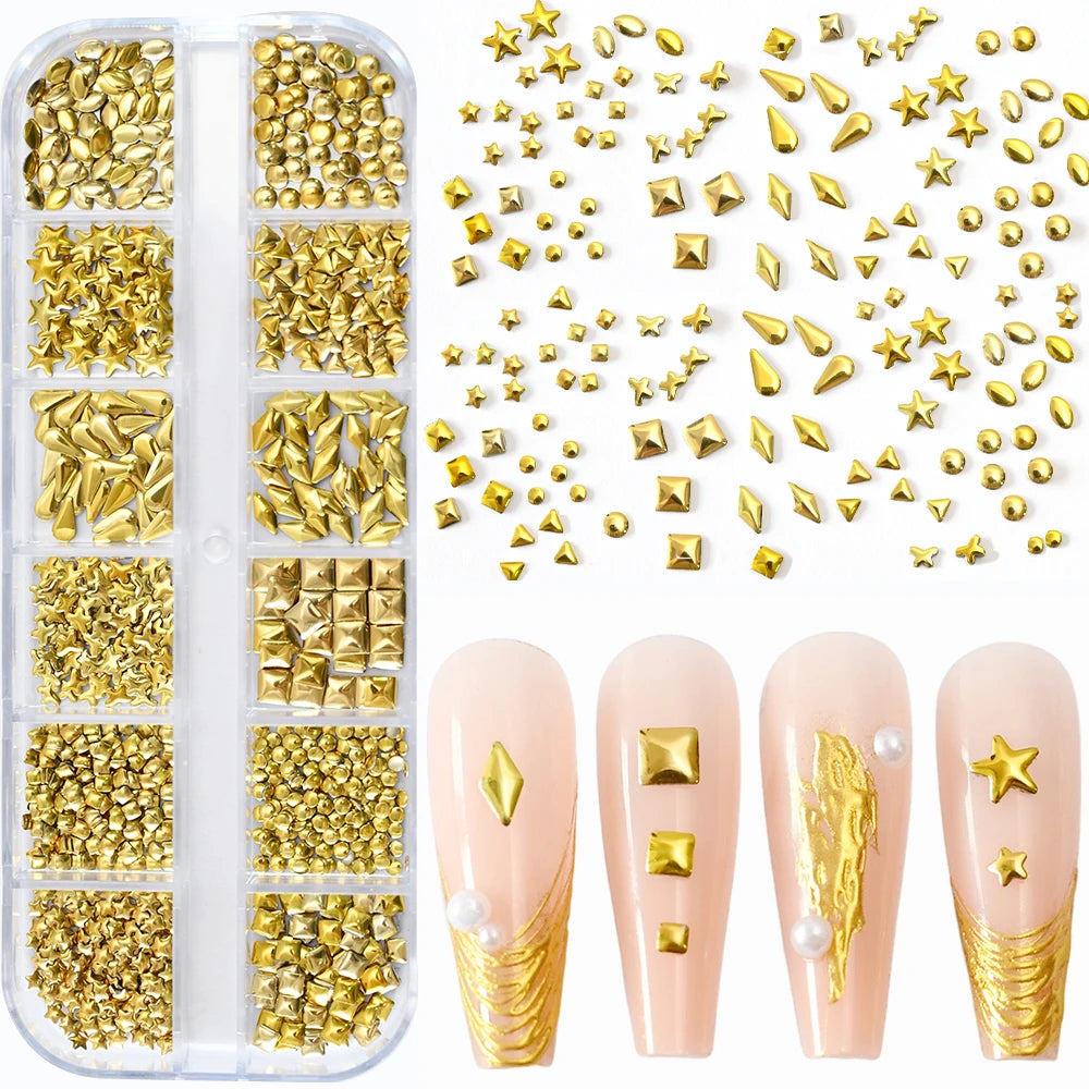Gold Silver Caviar Bead Nail Charms for Stunning Manicures - Smarsty