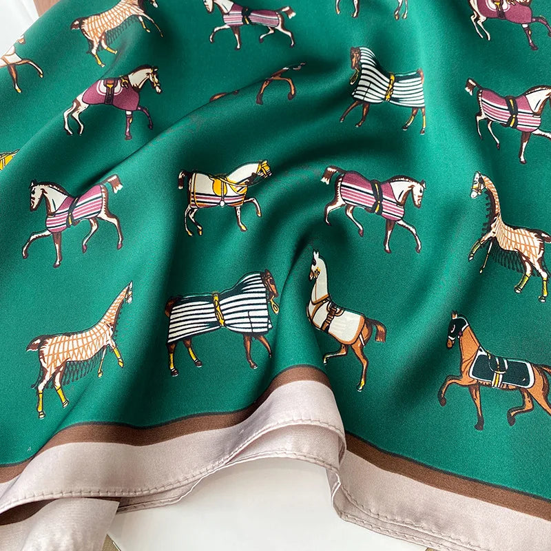 Luxury Silk Horse Print Scarf for Women - Smarsty