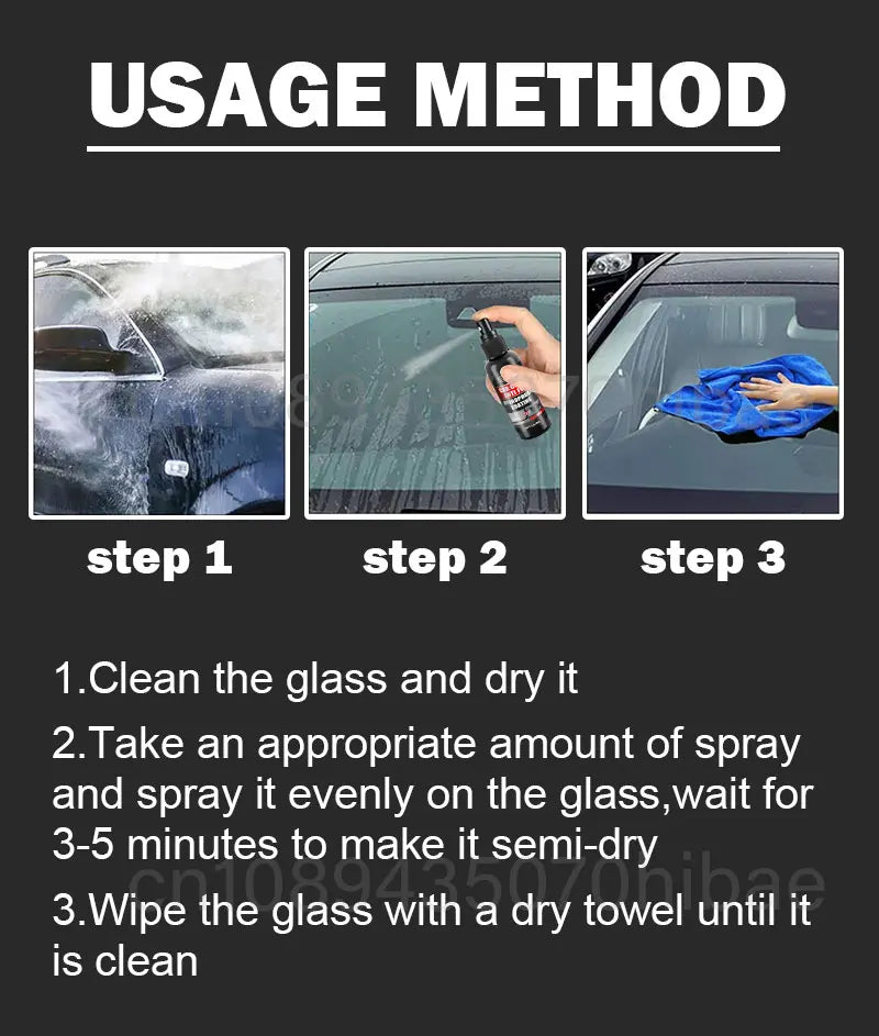 Car Glass Anti-rain Water Spray Repellent Nano Coating Hydrophobic Waterproof Agent Oil Film Removing Auto Glass Film Agent - Smarsty