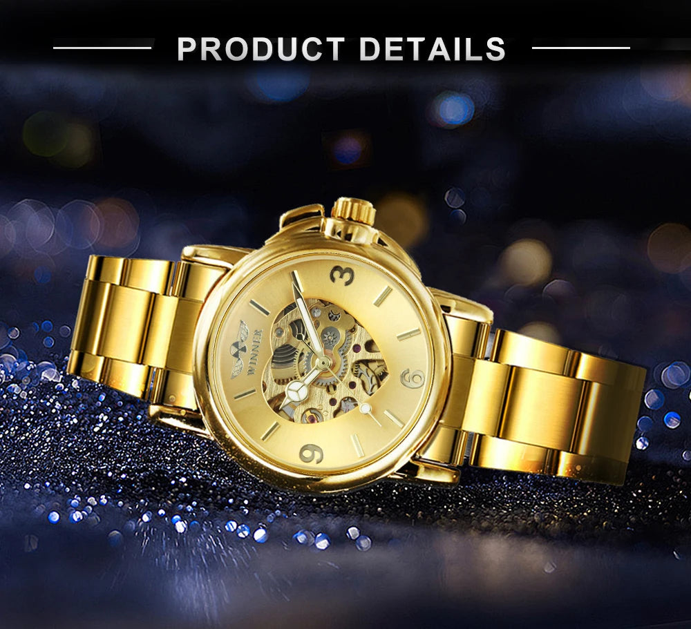 Elegant Luxury Automatic Skeleton Watch for Women - Smarsty
