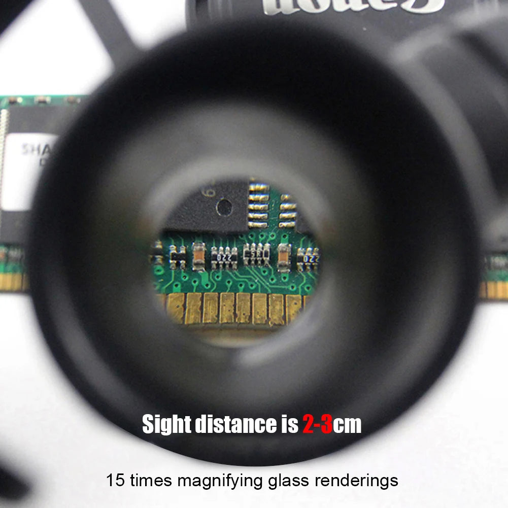 Telescopic Jeweler Magnifier 8X/15X/23X Loupes 2 LED Light Lens Magnifying Glasses for precision work Eyewear Reading Watchmaker
