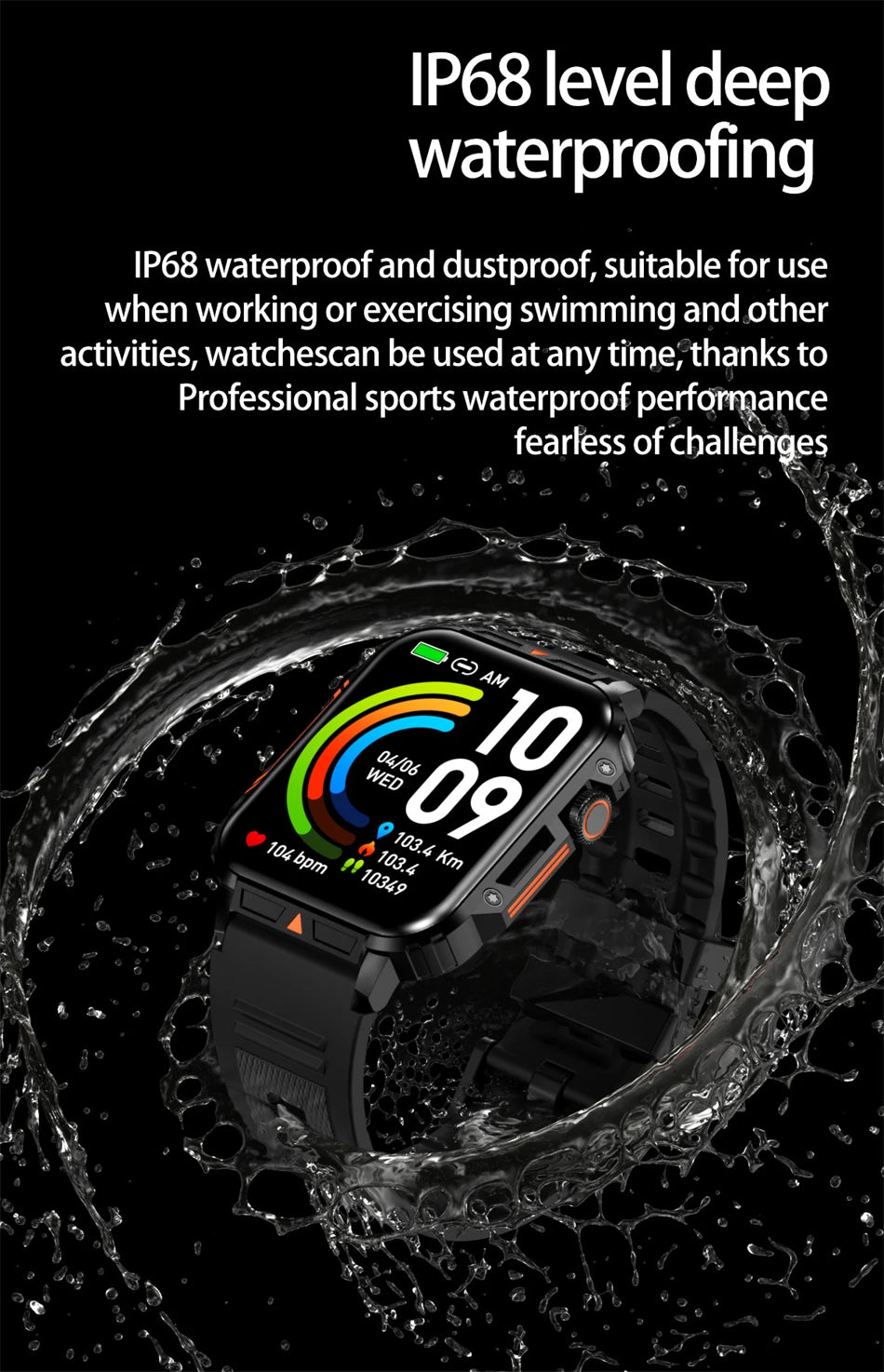 2024 Outdoor Military Smart Watch with IP68 Waterproof - Smarsty