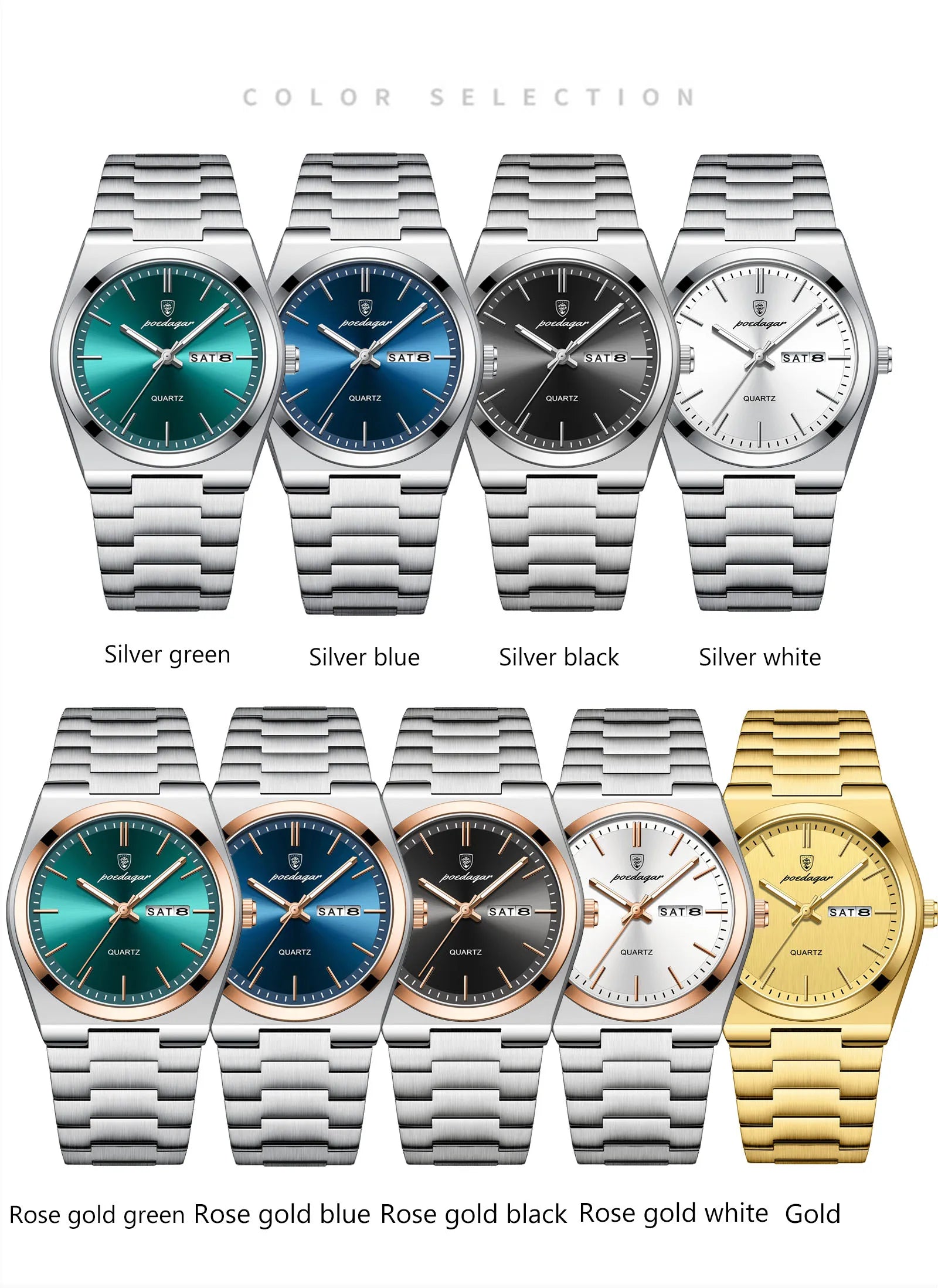 POEDAGAR Waterproof Luminous Men's Quartz Watch - Smarsty