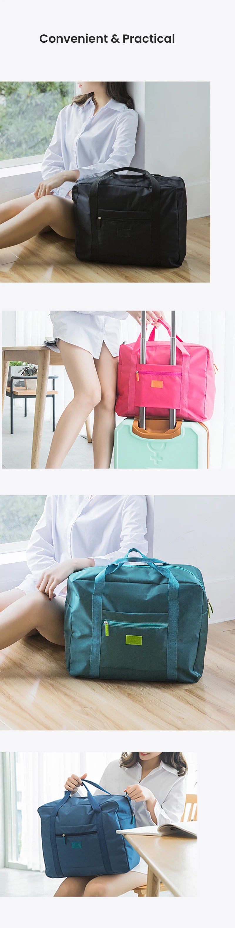 Lightweight Foldable Travel Duffel Bag For Carry On Luggage - Smarsty