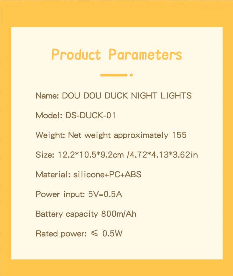 Soft Light Doudou Duck Night Light for Kids - Smarsty