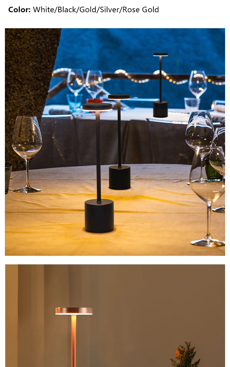 Rechargeable Touch Sensor LED Table Lamp with Adjustable Colors - Smarsty