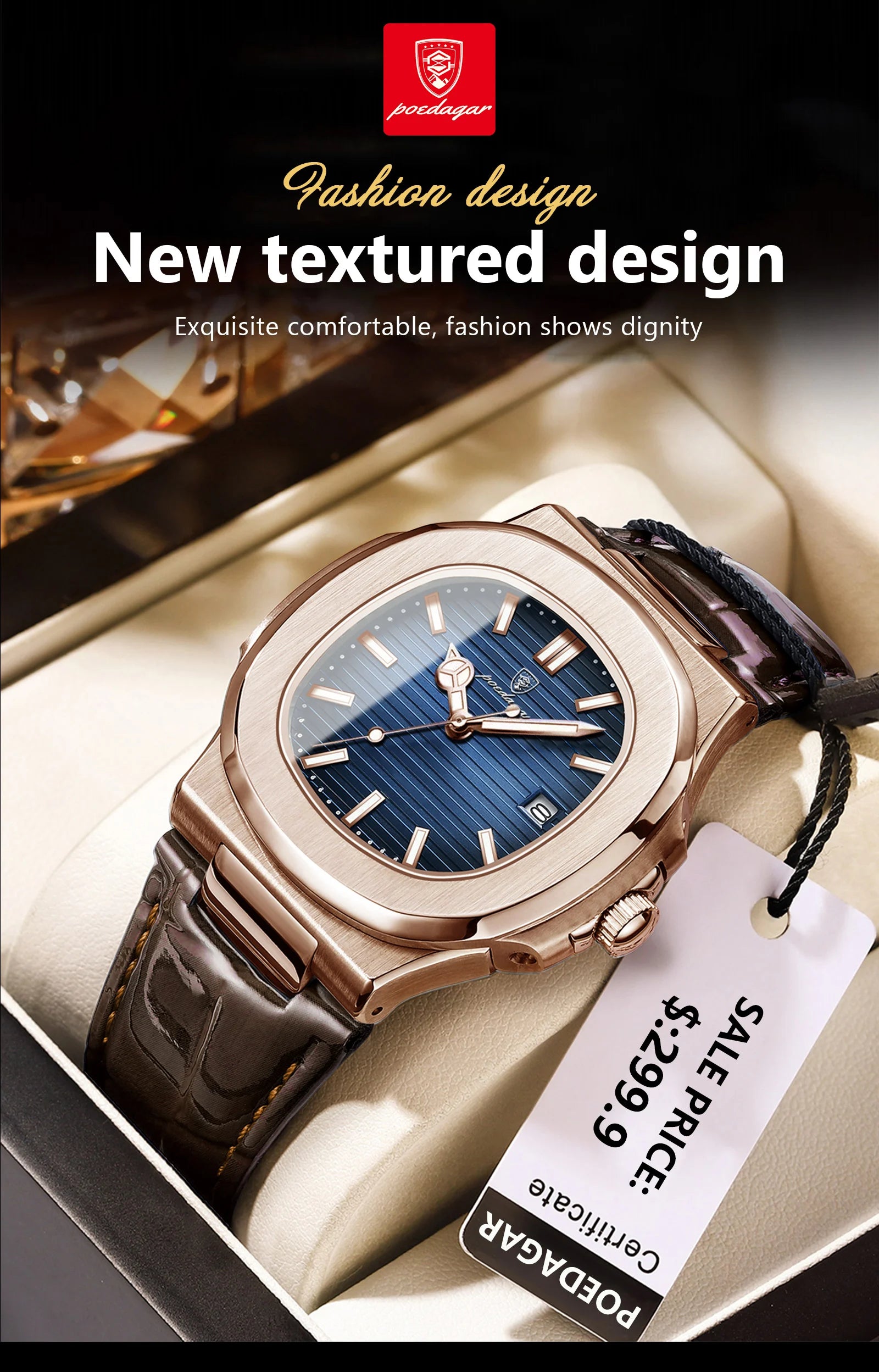 Luxury Waterproof Quartz Square Men Watch with Luminous Feature - Smarsty