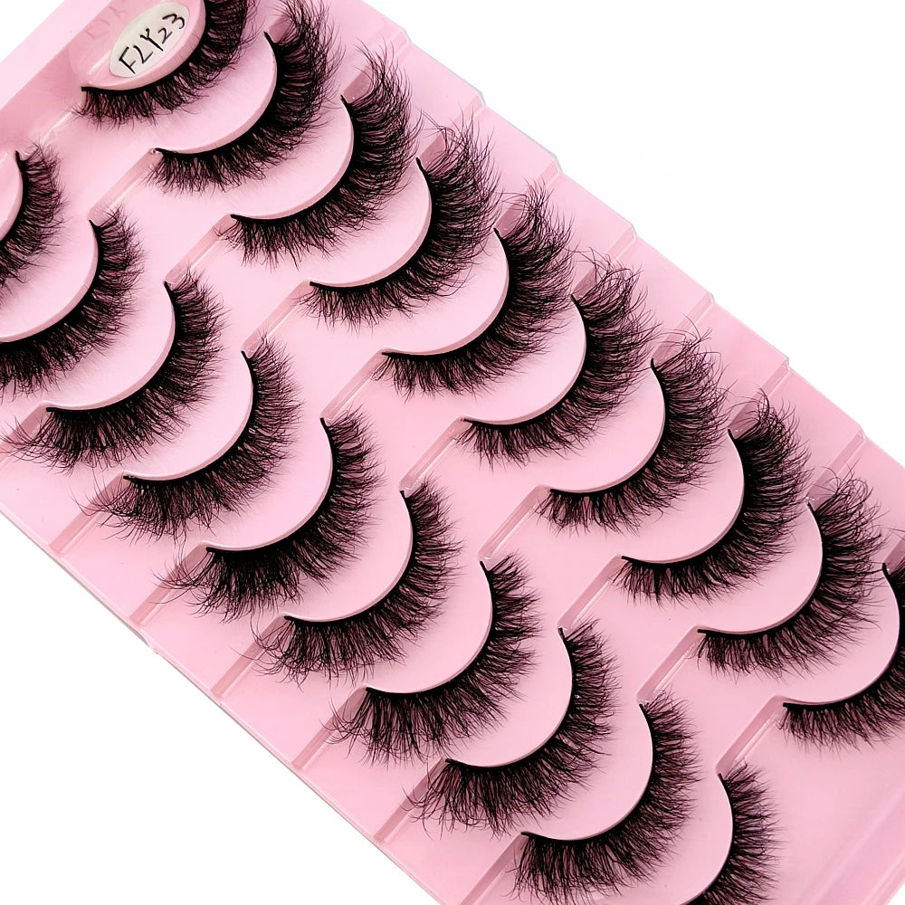 10 Pairs Handmade Faux Mink Eyelashes for Natural Look - Smarsty