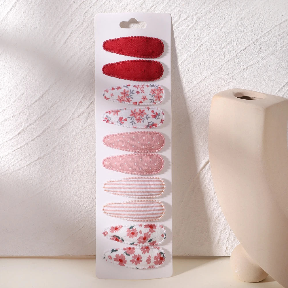 10 Pcs Cotton Alloy Hair Clips for Kids - Smarsty
